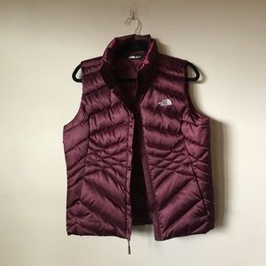 The North Face Maroon Puffy Down Vest - Med - NWOT